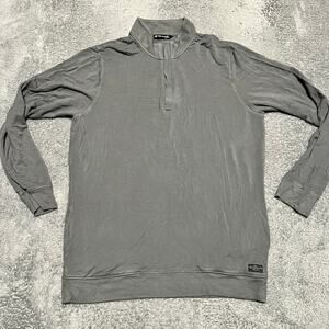 Travis Mathew Shirt Mens XL Gray Quarter Zip Performance Golf Long Sleeve